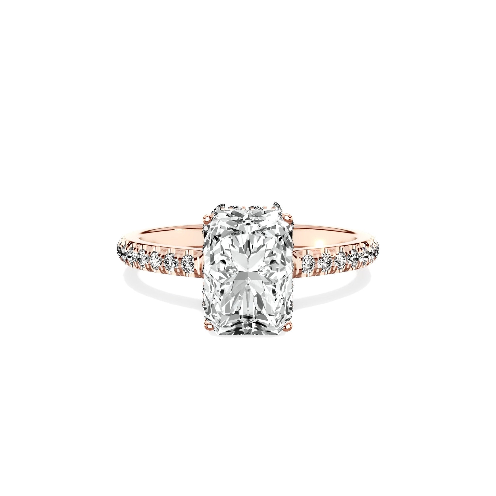 Alluring Hidden Halo Engagement Ring - The Better Diamonds