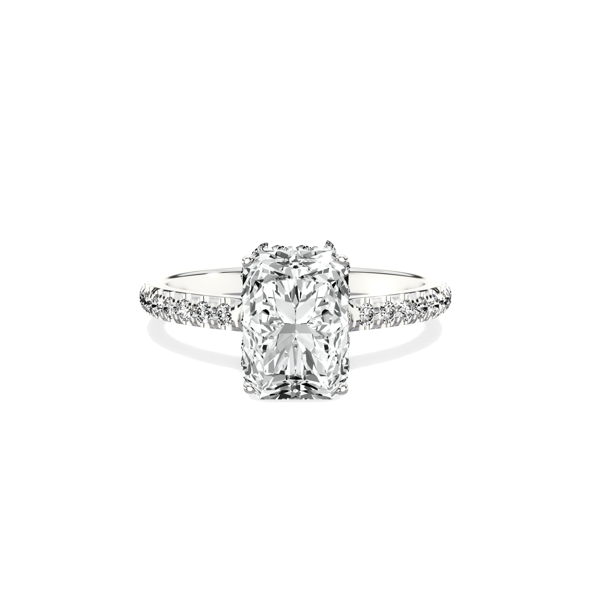 Alluring Hidden Halo Engagement Ring - The Better Diamonds