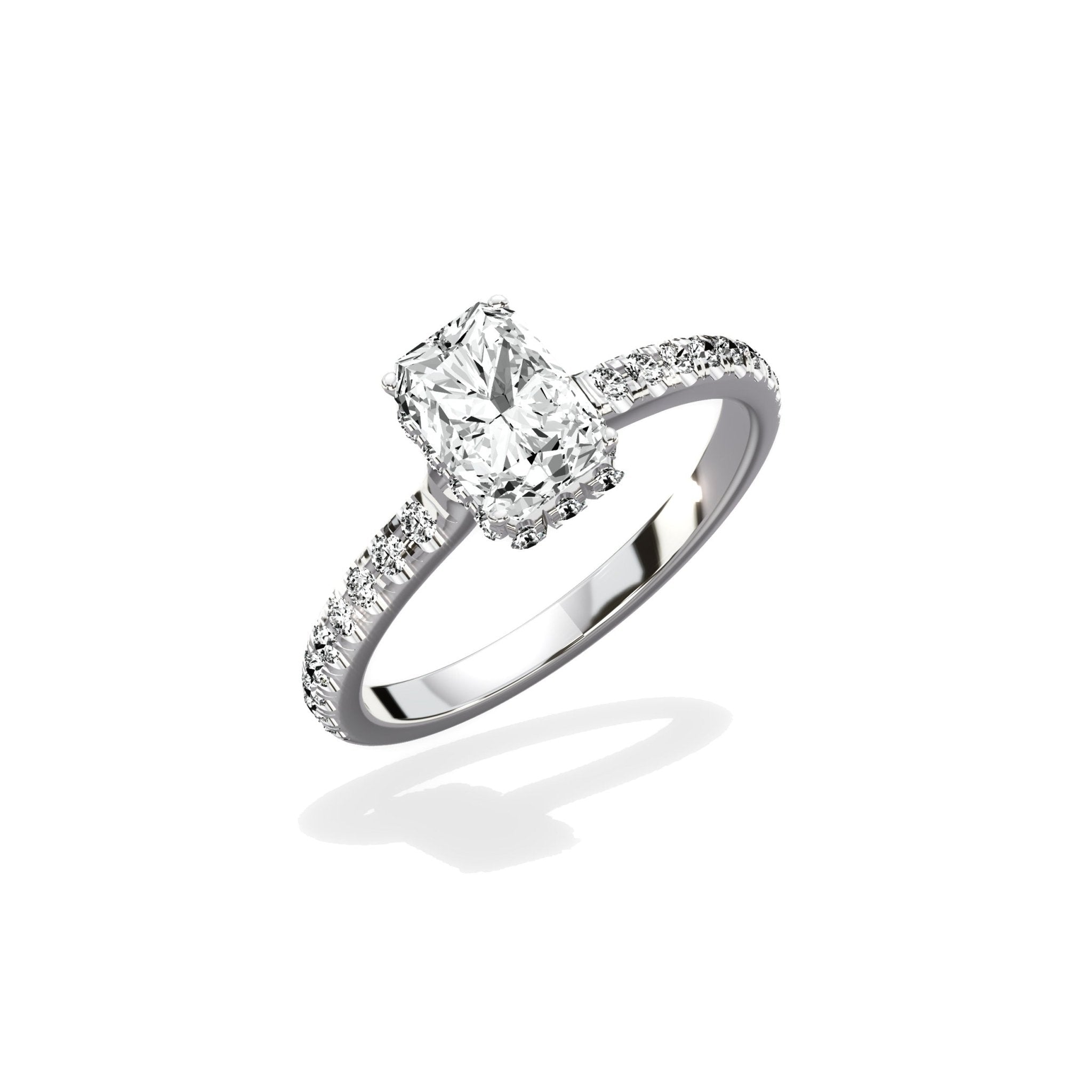 Alluring Hidden Halo Engagement Ring - The Better Diamonds