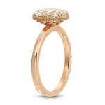 Milgrain Solitaire Oval Engagement Ring in Rose Gold