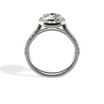 Amor Halo 2.08 ct Cushion Engagement Ring in White Gold - The Better Diamonds