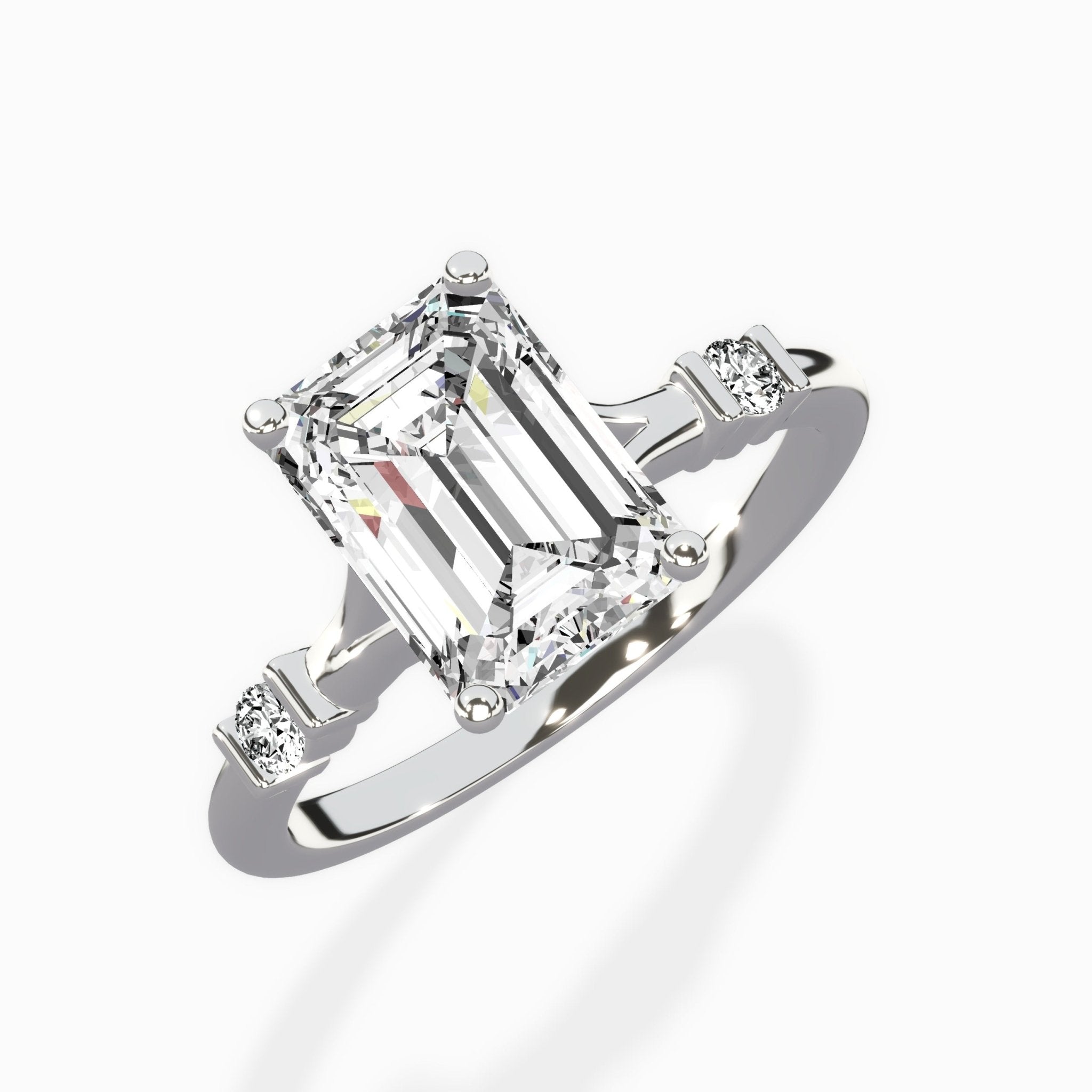 Angled Bypass Pave Solitaire Ring Engagement Ring - The Better Diamonds