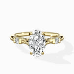 Angled Bypass Pave Solitaire Ring Engagement Ring - The Better Diamonds