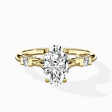 Angled Bypass Pave Solitaire Ring Engagement Ring - The Better Diamonds