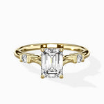 Angled Bypass Pave Solitaire Ring Engagement Ring - The Better Diamonds