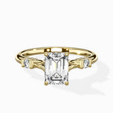 Angled Bypass Pave Solitaire Ring Engagement Ring - The Better Diamonds