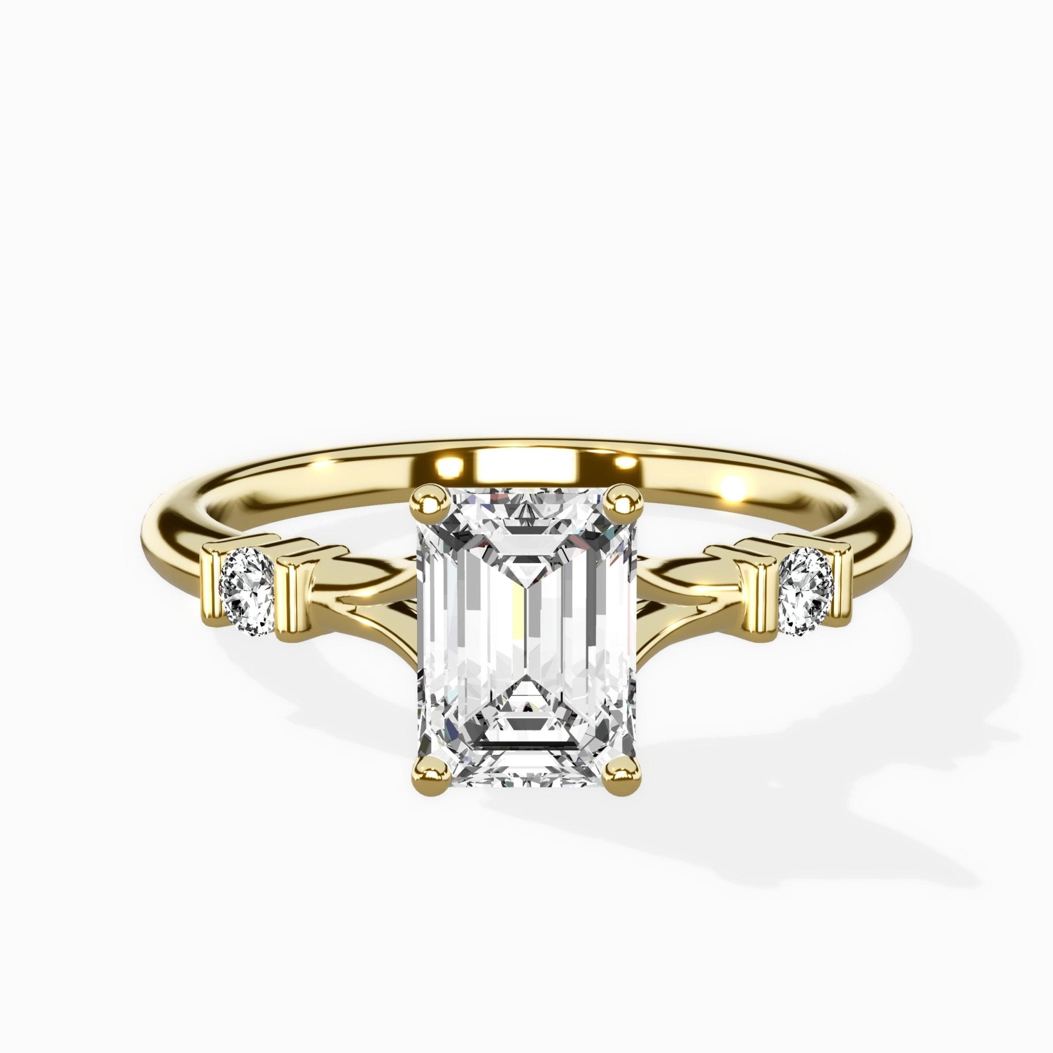 Angled Bypass Pave Solitaire Ring Engagement Ring - The Better Diamonds