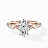 Angled Bypass Pave Solitaire Ring Engagement Ring - The Better Diamonds