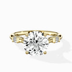 Angled Bypass Pave Solitaire Ring Engagement Ring - The Better Diamonds