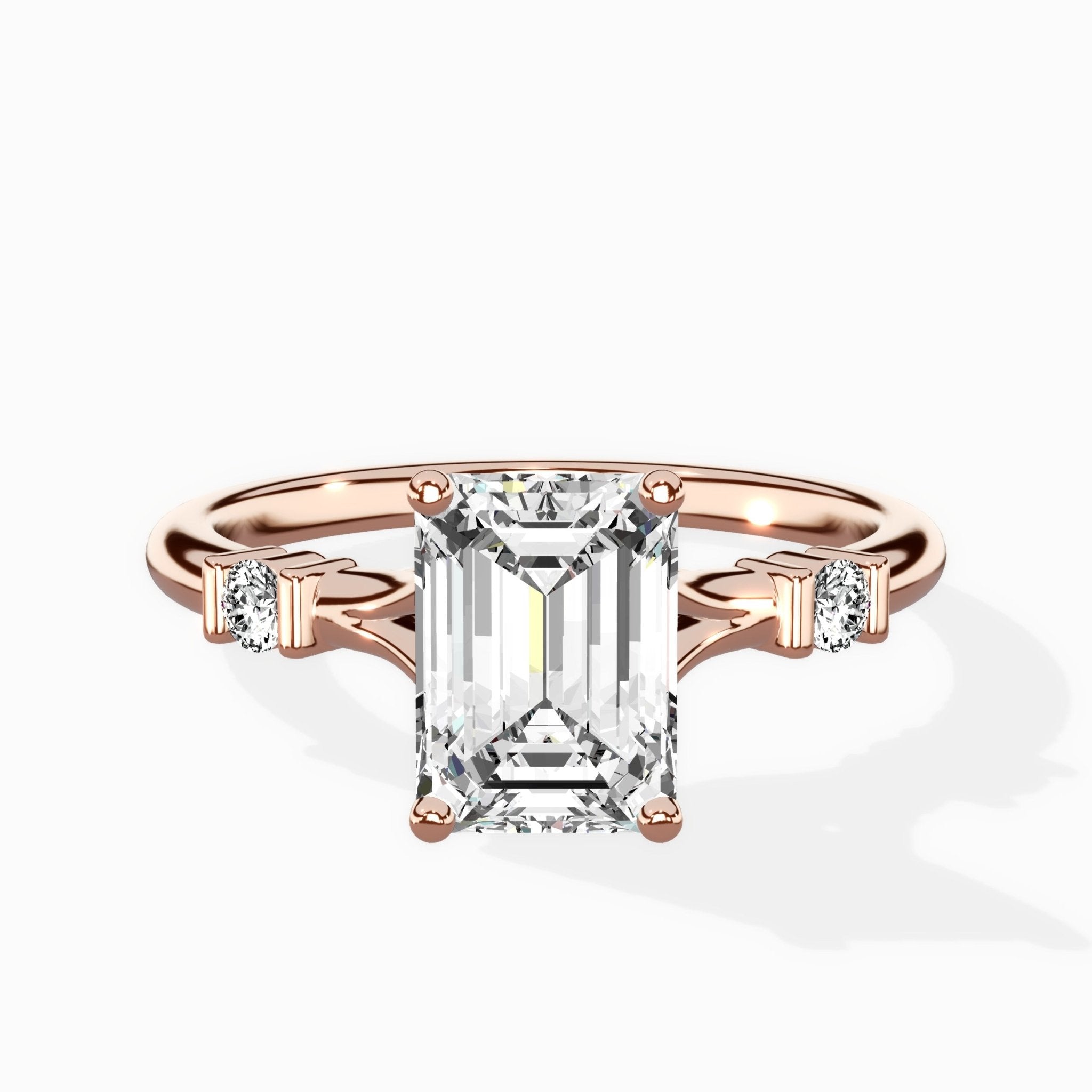 Angled Bypass Pave Solitaire Ring Engagement Ring - The Better Diamonds