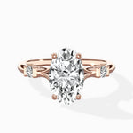 Angled Bypass Pave Solitaire Ring Engagement Ring - The Better Diamonds