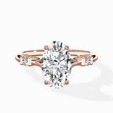 Angled Bypass Pave Solitaire Ring Engagement Ring - The Better Diamonds