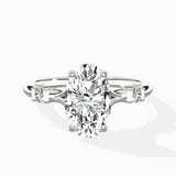 Angled Bypass Pave Solitaire Ring Engagement Ring - The Better Diamonds