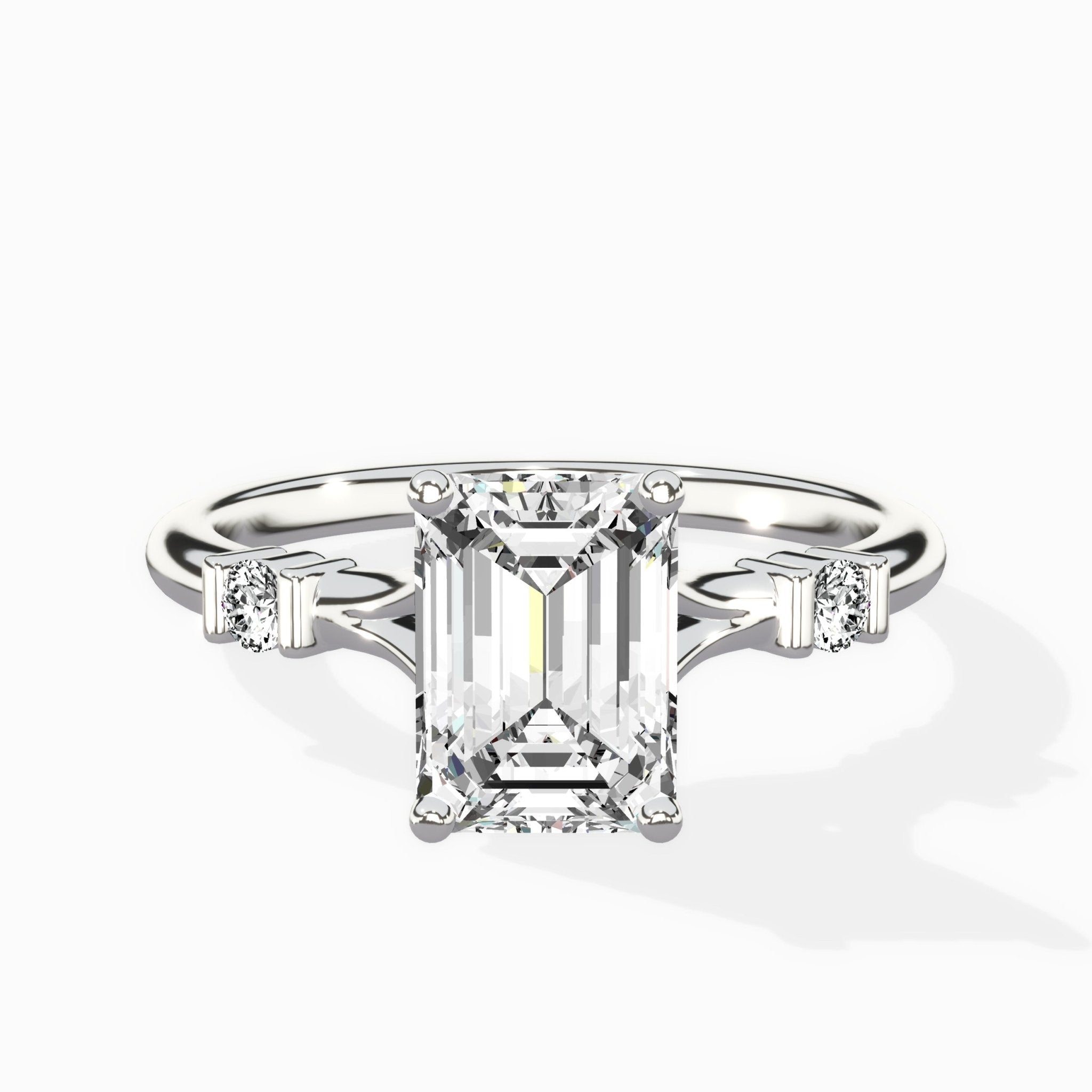Angled Bypass Pave Solitaire Ring Engagement Ring - The Better Diamonds