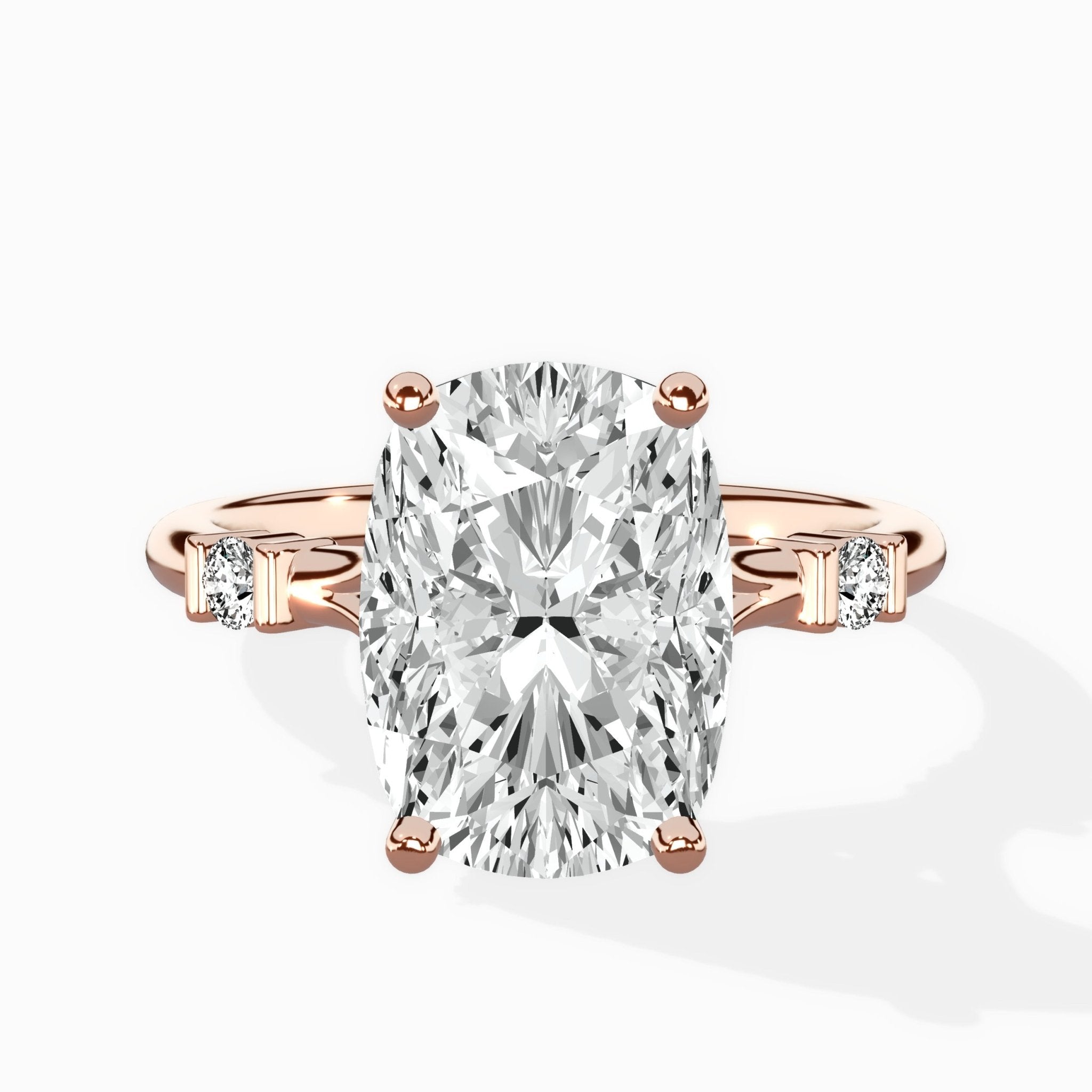 Angled Bypass Pave Solitaire Ring Engagement Ring - The Better Diamonds