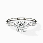 Angled Bypass Pave Solitaire Ring Engagement Ring - The Better Diamonds