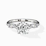 Angled Bypass Pave Solitaire Ring Engagement Ring - The Better Diamonds