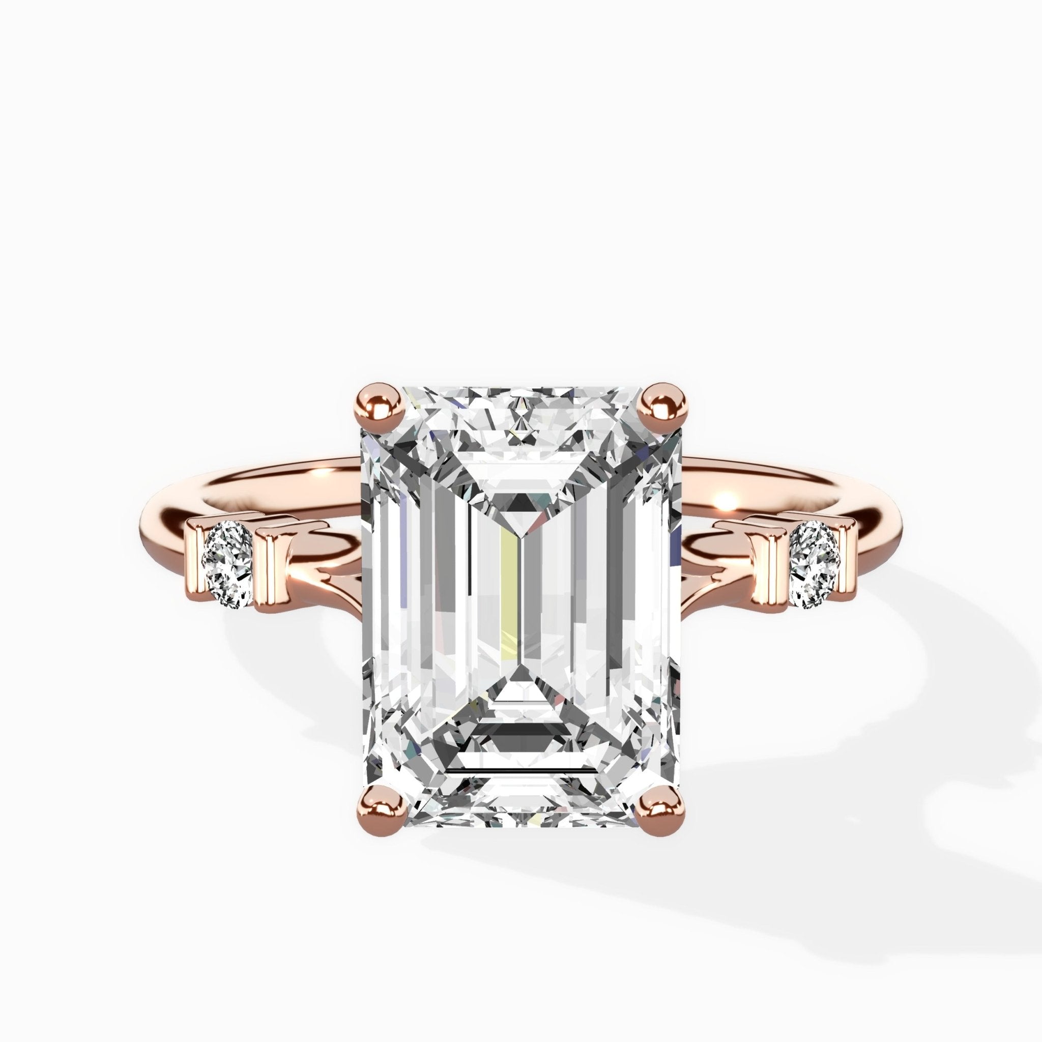 Angled Bypass Pave Solitaire Ring Engagement Ring - The Better Diamonds