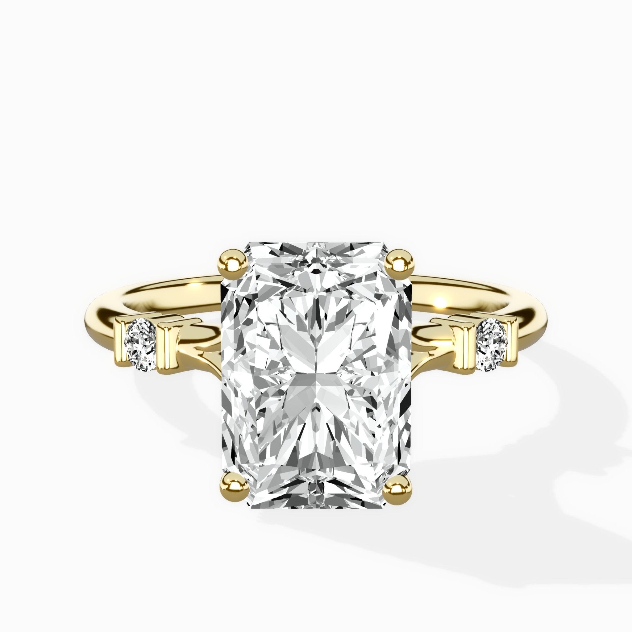 Angled Bypass Pave Solitaire Ring Engagement Ring - The Better Diamonds