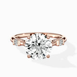 Angled Bypass Pave Solitaire Ring Engagement Ring - The Better Diamonds