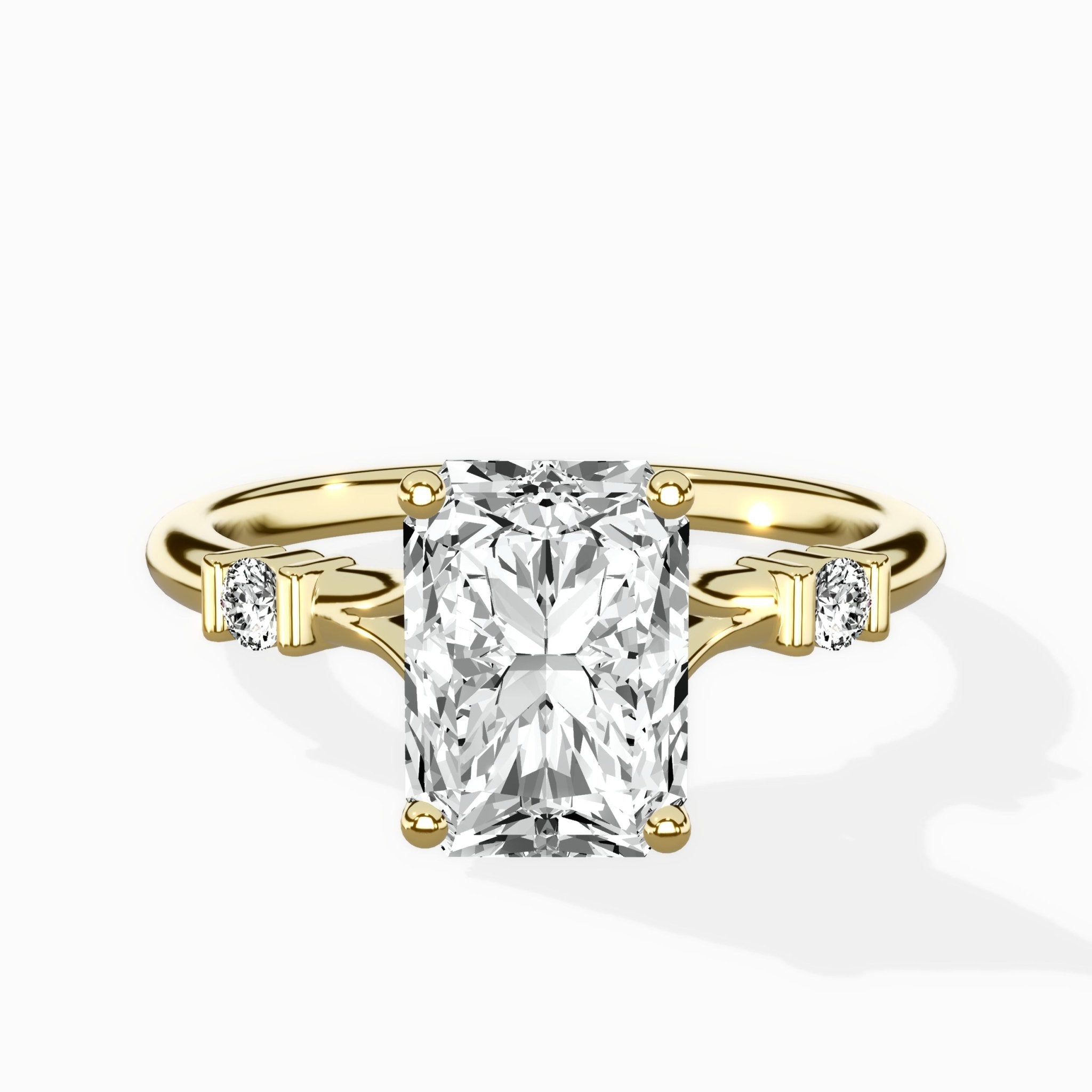 Angled Bypass Pave Solitaire Ring Engagement Ring - The Better Diamonds