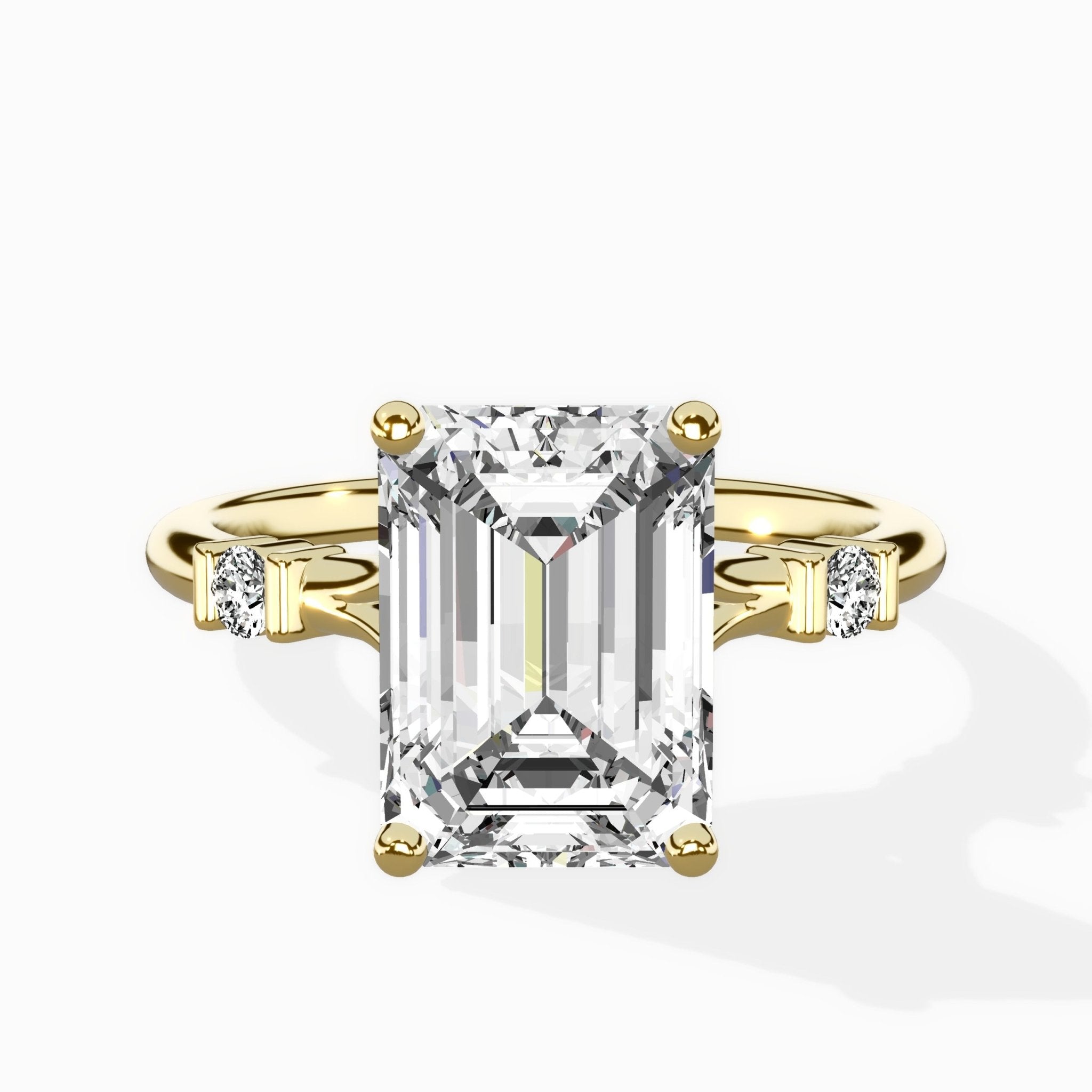 Angled Bypass Pave Solitaire Ring Engagement Ring - The Better Diamonds