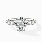 Angled Bypass Pave Solitaire Ring Engagement Ring - The Better Diamonds