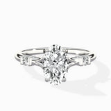 Angled Bypass Pave Solitaire Ring Engagement Ring - The Better Diamonds