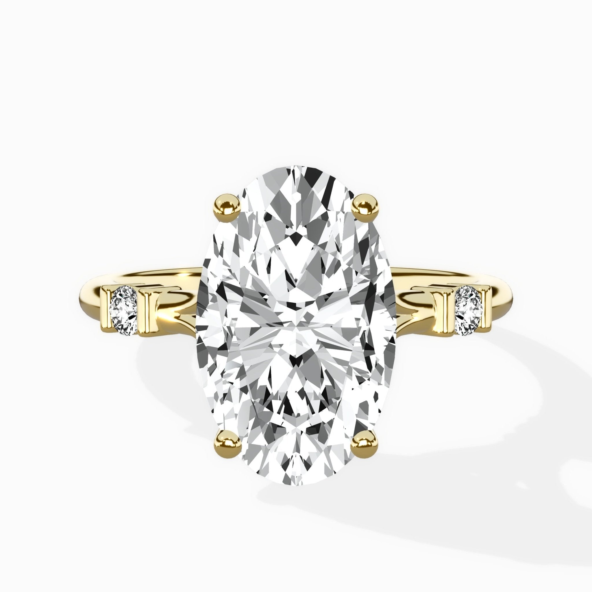 Angled Bypass Pave Solitaire Ring Engagement Ring - The Better Diamonds