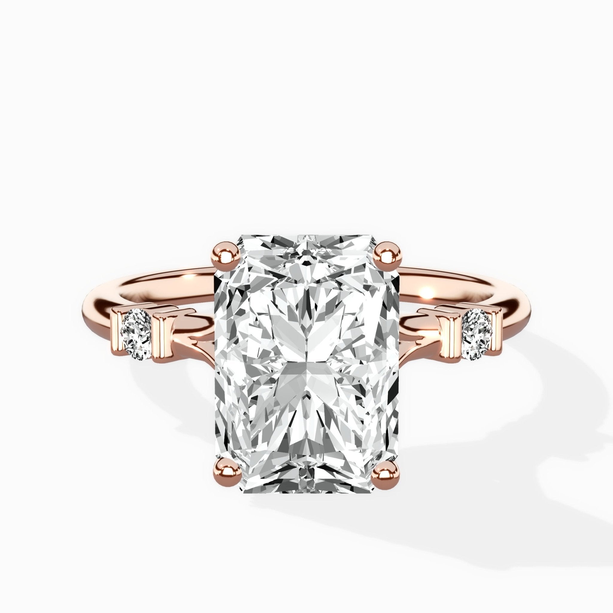 Angled Bypass Pave Solitaire Ring Engagement Ring - The Better Diamonds