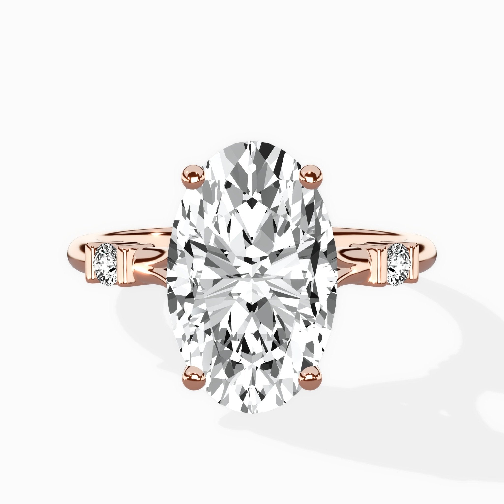 Angled Bypass Pave Solitaire Ring Engagement Ring - The Better Diamonds