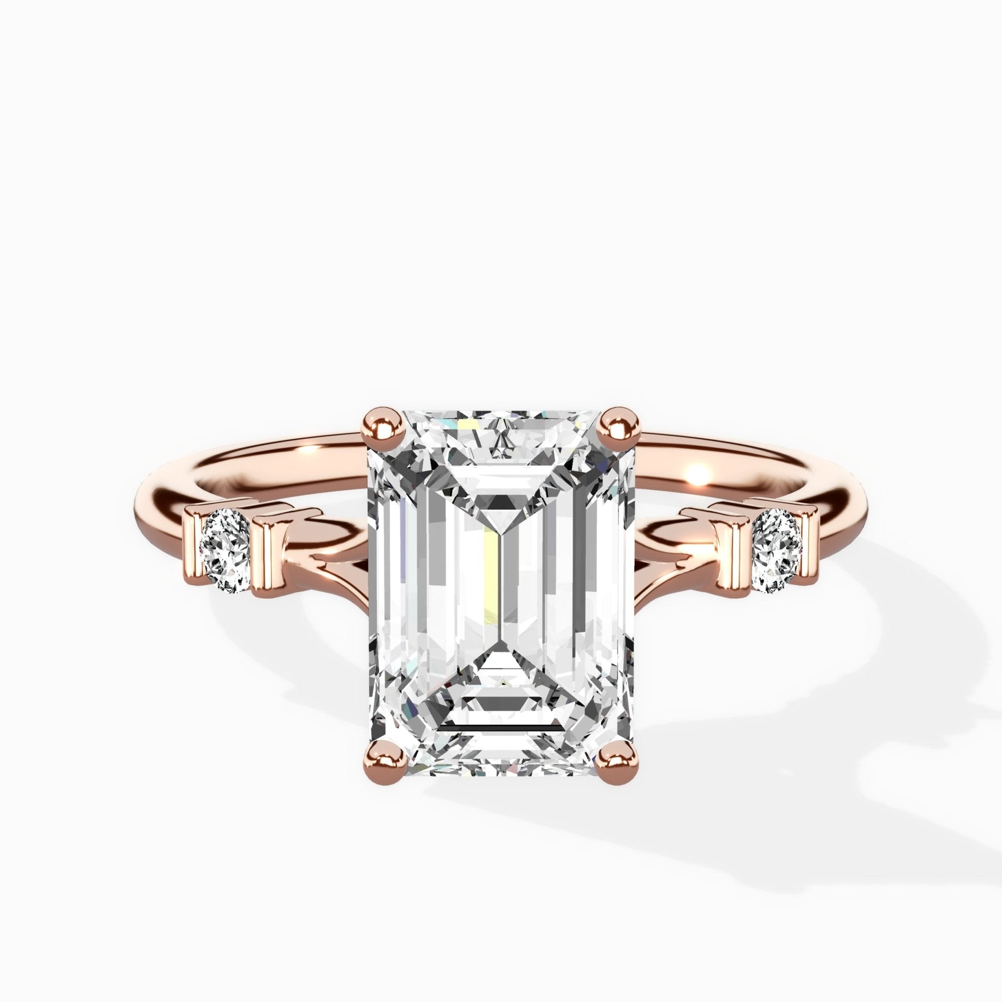 Angled Bypass Pave Solitaire Ring Engagement Ring - The Better Diamonds