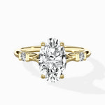 Angled Bypass Pave Solitaire Ring Engagement Ring - The Better Diamonds