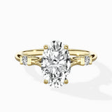 Angled Bypass Pave Solitaire Ring Engagement Ring - The Better Diamonds
