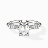 Angled Bypass Pave Solitaire Ring Engagement Ring - The Better Diamonds