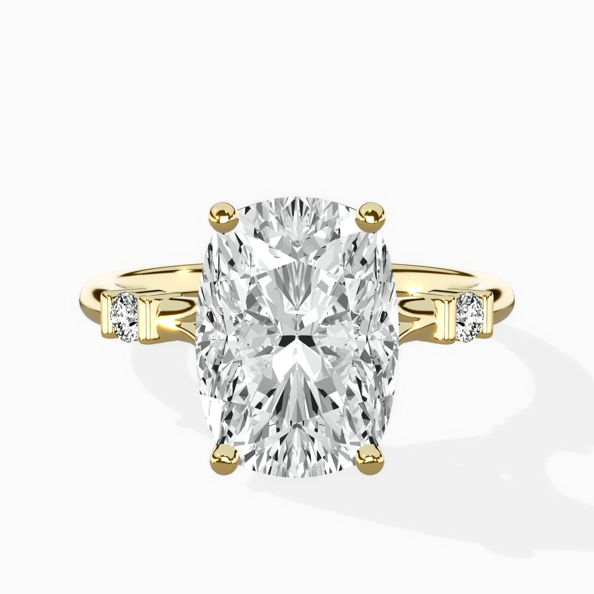 Angled Bypass Pave Solitaire Ring Engagement Ring - The Better Diamonds