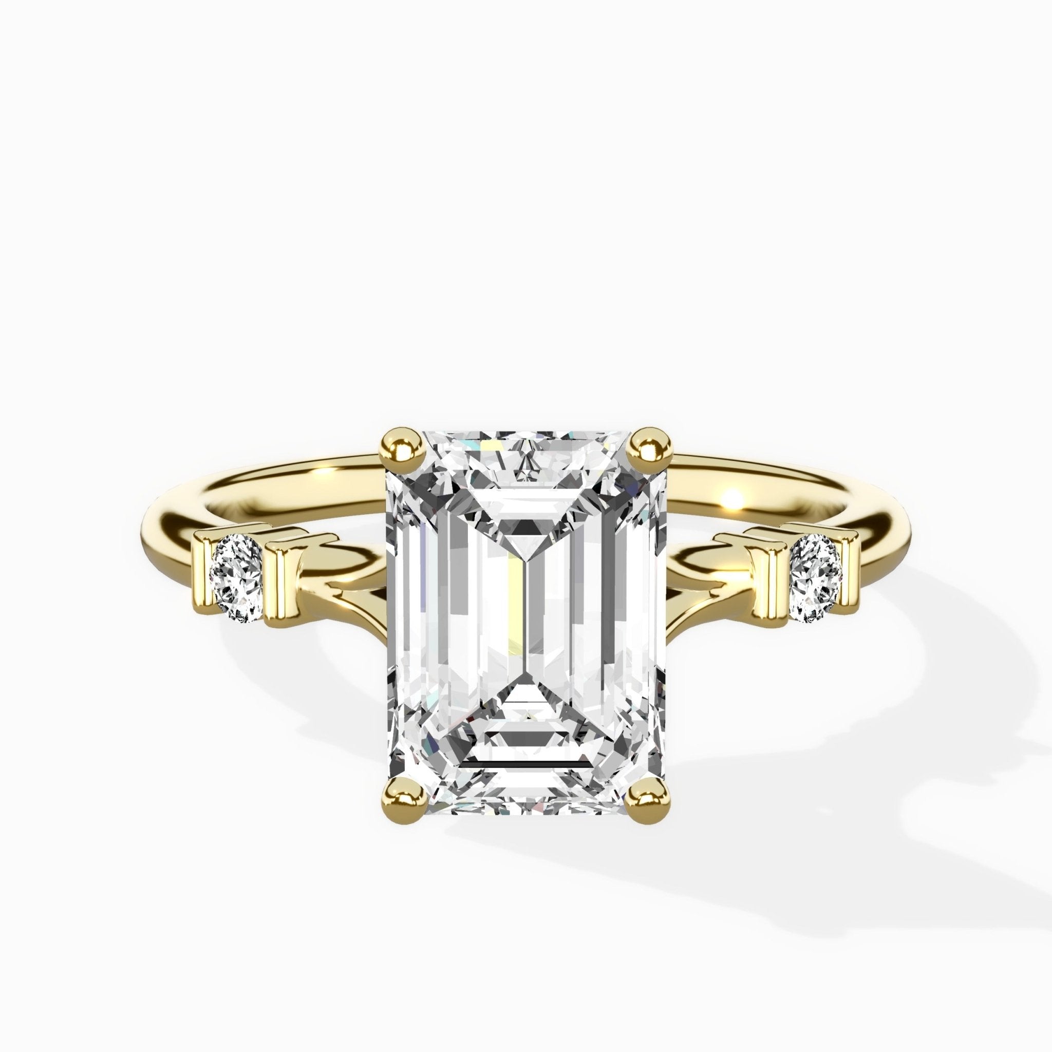 Angled Bypass Pave Solitaire Ring Engagement Ring - The Better Diamonds