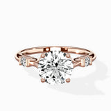 Angled Bypass Pave Solitaire Ring Engagement Ring - The Better Diamonds