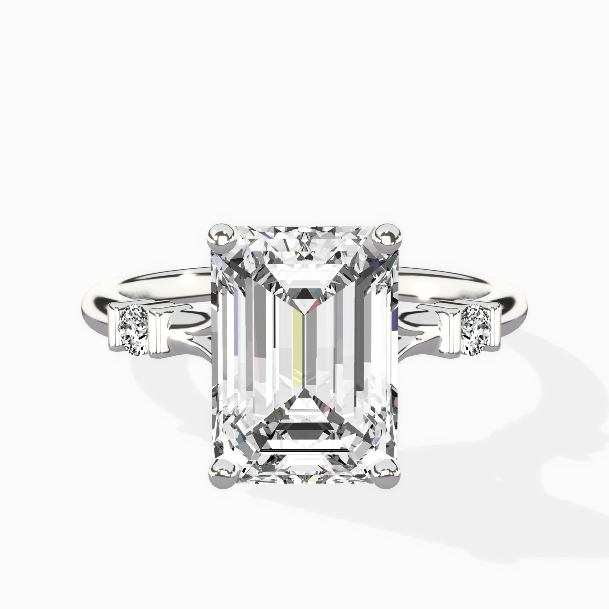 Angled Bypass Pave Solitaire Ring Engagement Ring - The Better Diamonds