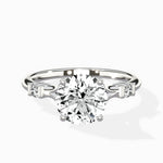 Angled Bypass Pave Solitaire Ring Engagement Ring - The Better Diamonds