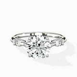 Angled Bypass Pave Solitaire Ring Engagement Ring - The Better Diamonds