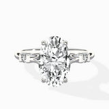 Angled Bypass Pave Solitaire Ring Engagement Ring - The Better Diamonds
