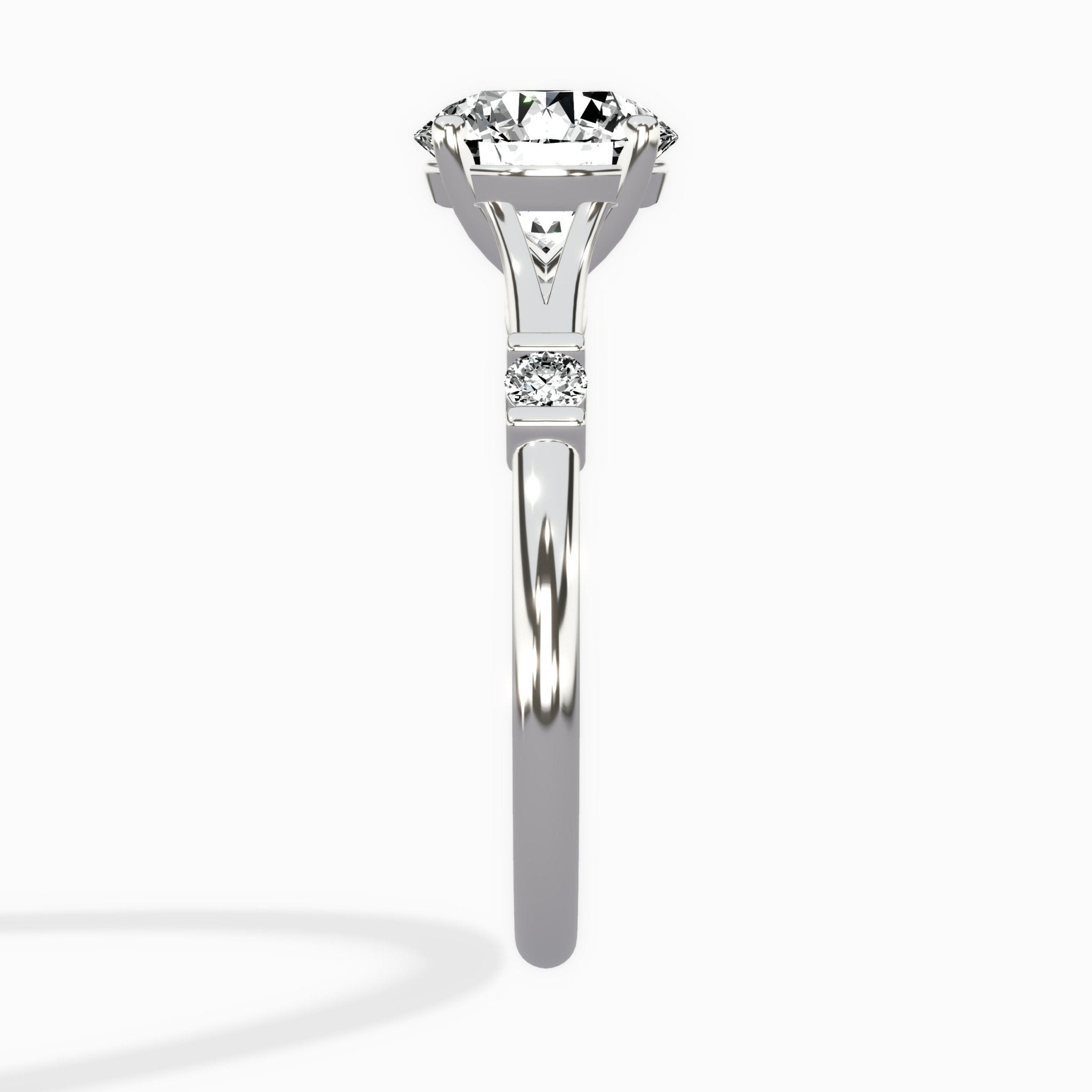 Angled Bypass Pave Solitaire Ring Engagement Ring - The Better Diamonds