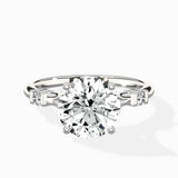 Angled Bypass Pave Solitaire Ring Engagement Ring - The Better Diamonds