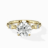 Angled Bypass Pave Solitaire Ring Engagement Ring - The Better Diamonds