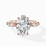 Angled Bypass Pave Solitaire Ring Engagement Ring - The Better Diamonds