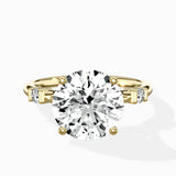 Angled Bypass Pave Solitaire Ring Engagement Ring - The Better Diamonds