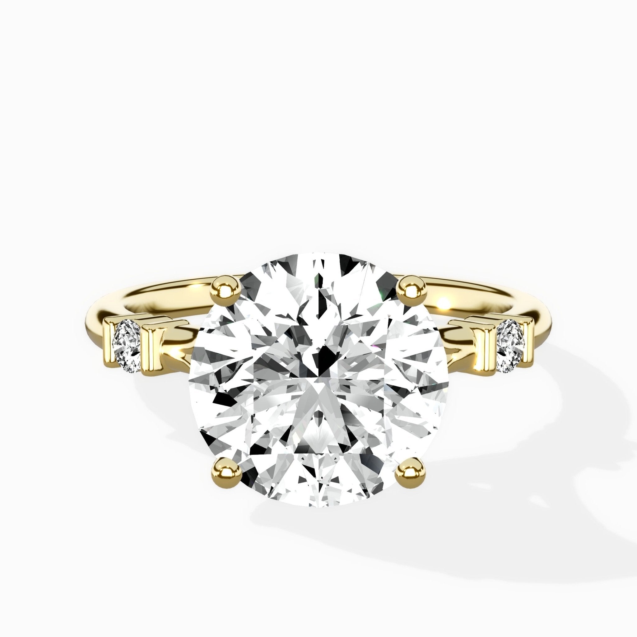 Angled Bypass Pave Solitaire Ring Engagement Ring - The Better Diamonds