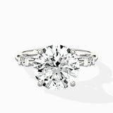 Angled Bypass Pave Solitaire Ring Engagement Ring - The Better Diamonds