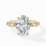 Angled Bypass Pave Solitaire Ring Engagement Ring - The Better Diamonds